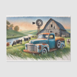 Papel De Seda  decoupage tissue paper met oude truck, decouupage