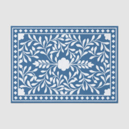 Papel De Seda Decoupage Tradicional Azul Claro com Incisão de Os