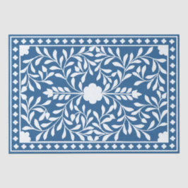 Papel De Seda Decoupage Tradicional Azul Claro com Relevo de Oss