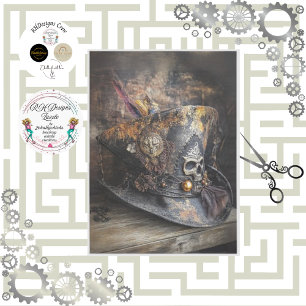 Papel De Seda Decoupage Tricorn Rustic Pirate Hather Feather