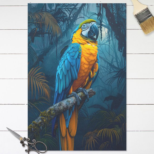 Papel De Seda Decoupage Tropical de Macaw Parrot (Criador carregado)