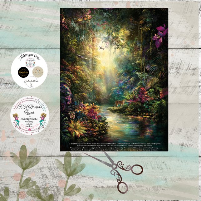 Papel De Seda Decoupage Tropical Havaí Floresta Tropical Selva  (Criador carregado)