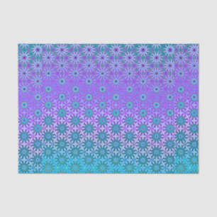 Papel De Seda Decoupage Turquesa Iridescente & Roxo