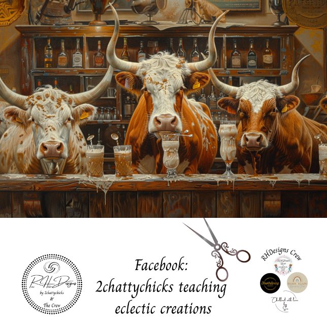 Papel De Seda Decoupage Vacas Longhorn Bar Milshakes (Criador carregado)