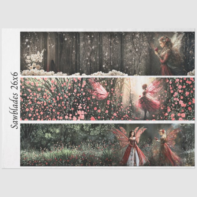 Papel De Seda Decoupage Valentine Fairy Signs & Handsaws  (Frente )