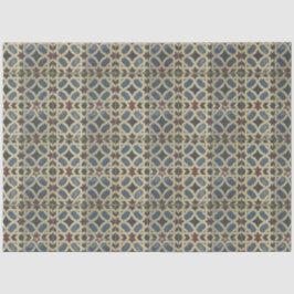 Papel De Seda Decoupage Vermelha Azul do Mosaico Mediterrâneo