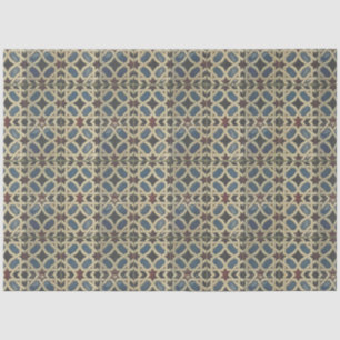 Papel De Seda Decoupage Vermelha Azul do Mosaico Mediterrâneo