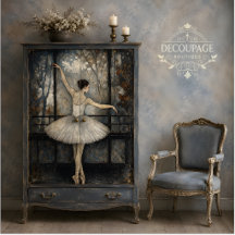 Decoupage Vintage Luz de Janela Bailarina Dançante