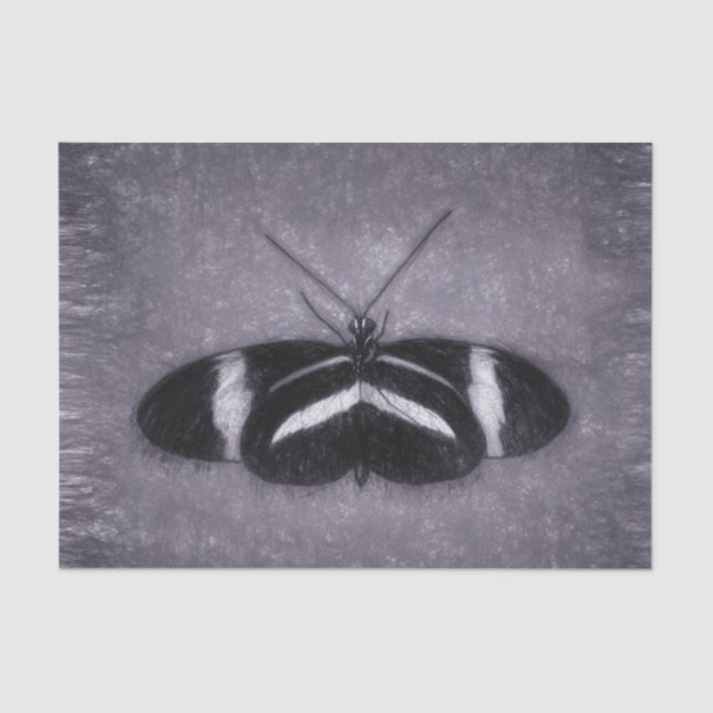 Papel De Seda Decoupage Vitoriana da Borboleta Preta (Frente )