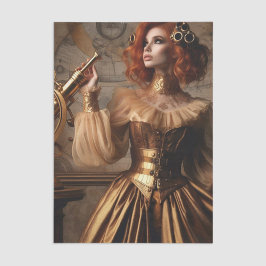 Papel De Seda Decoupage Vitoriana do Astrônomo Dourado Steampunk