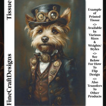 Decoupage Vitoriana Steampunk Yorkie Retrato CJ1