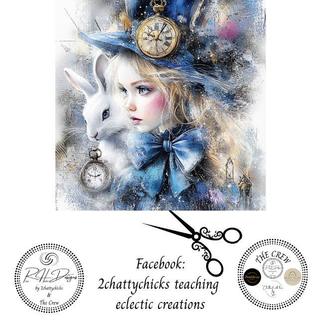 Papel De Seda Decoupage Whimsical Alice Adventure & Rabbit  (Criador carregado)