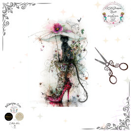 Papel De Seda Decoupage Whimsical Cat Parasol Catwalk Companions