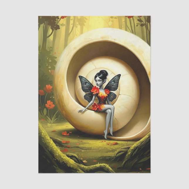 Papel De Seda Decoupage Whimsical Flower Fairy Seidenpapier (Frente )