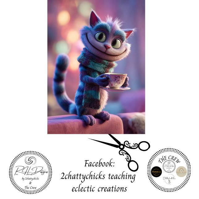 Papel De Seda Decoupage Whimsical Wonderland Style Tea Cat (Criador carregado)