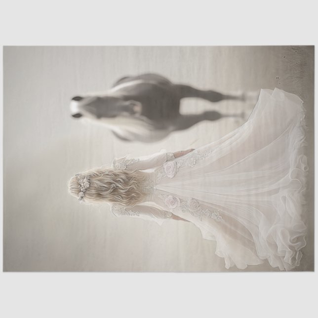 Papel De Seda Decoupage Whispers of Wedding Day Lady & Horse (Frente )