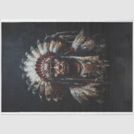 Papel De Seda Decoupage White Feather American Indian