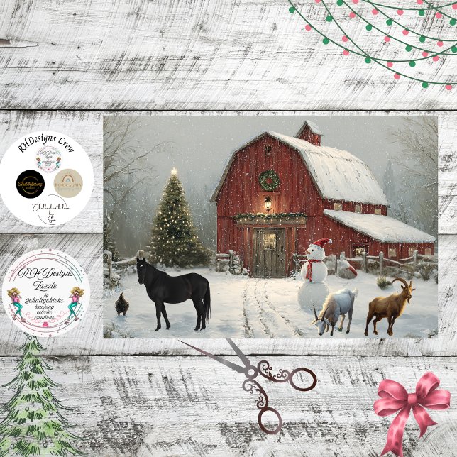 Papel De Seda Decoupage Winter Barnyard Christmas At Debbie's  (Criador carregado)