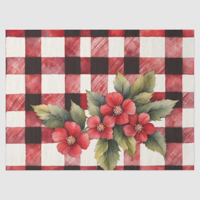 Papel De Seda Decoupage Xadrez Búfalo Estilo Fazenda (Frente )