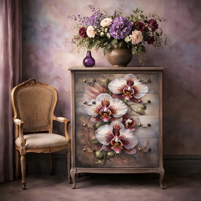 Papel De Seda Decoupagem de Arte de Orquídea Exótica (Exotic Orchid Art Decoupage Tissue Paper)
