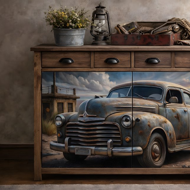 Papel De Seda Decoupagem de Carro Antigo (Vintage Car Decoupage Tissue Paper)