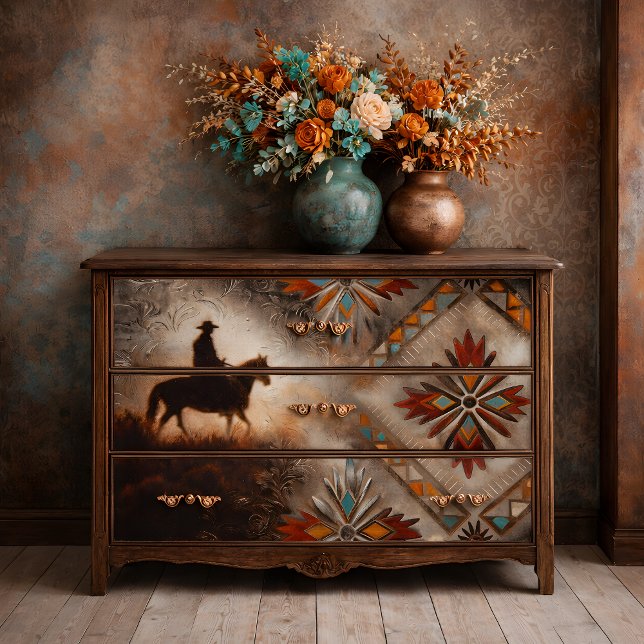 Papel De Seda Decoupagem de Fronteira Nativa (Native Frontier Decoupage Tissue Paper)