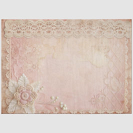 Papel De Seda Decoupagem de renda artesanal Pink Grunge