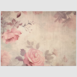 Papel De Seda Decoupagem de Rosa Floral Vintage