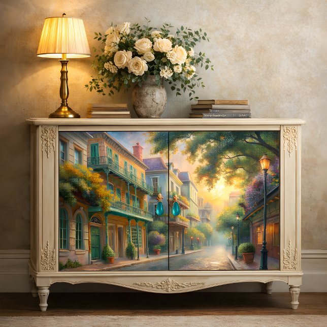 Papel De Seda Decoupagem do French Quarter de Nova Orleans (New Orleans French Quarter Decoupage Tissue Paper)