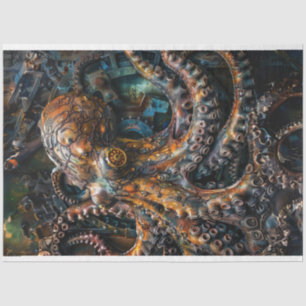 Papel De Seda Decoupágina de Bronze de Pó Octopus