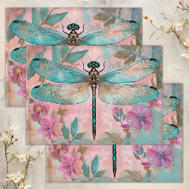 PAPEL DE SEDA DECOUPAMENTO DE DRAGONFLY ENCANTADO