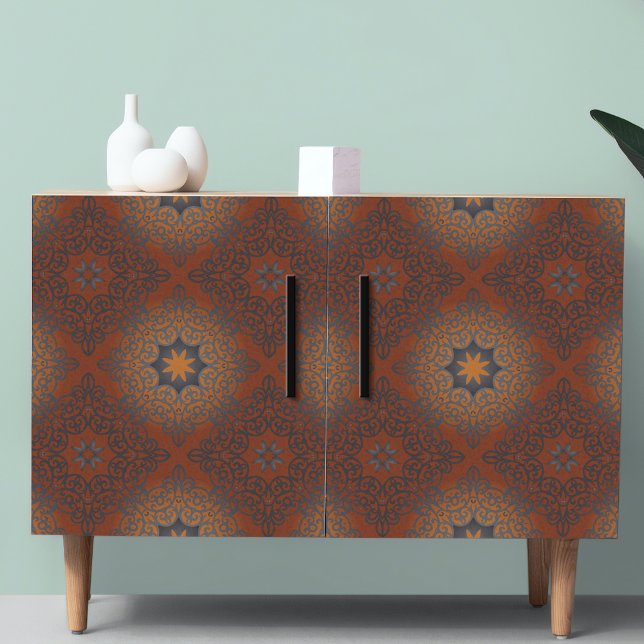 Papel De Seda Decúbito Arábico Vermelho Castanho-Negro-Oriental (Criador carregado)