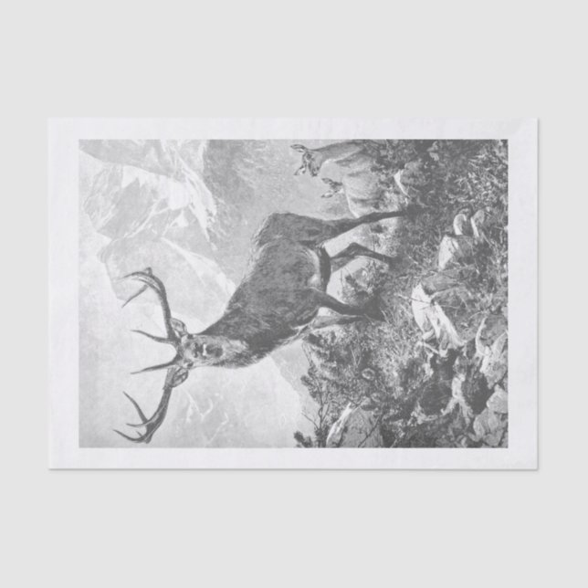 Papel De Seda Deer in the High Mountains Tissue Paper (Frente )