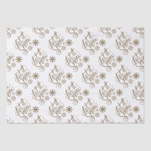 Papel De Seda "Deixe-a nevar" Dourada de Natal