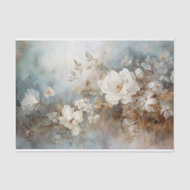 Papel De Seda Delicados, Macios Florais Elegantes Decoupagem Bel (Frente )