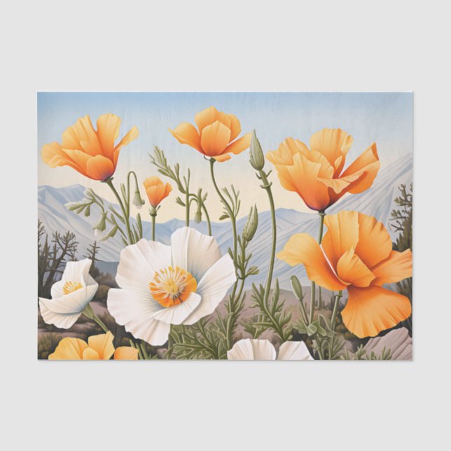 Papel De Seda Delicate California Poppy Floral (Frente )