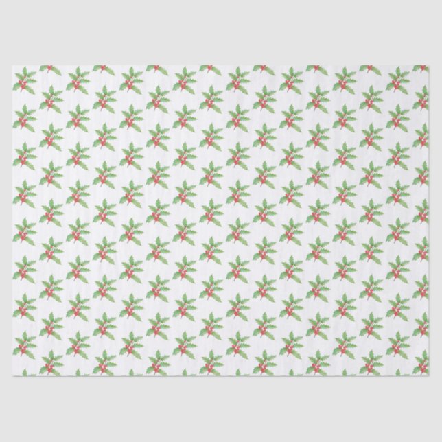 Papel De Seda Delicate Holly berries Christmas (Frente )