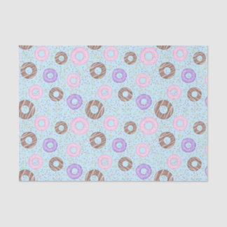 Papel De Seda Delicious Donuts Tissue Paper on Blue