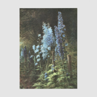 Papel De Seda Delphiniums in a Wooden Landscape by Farquharson