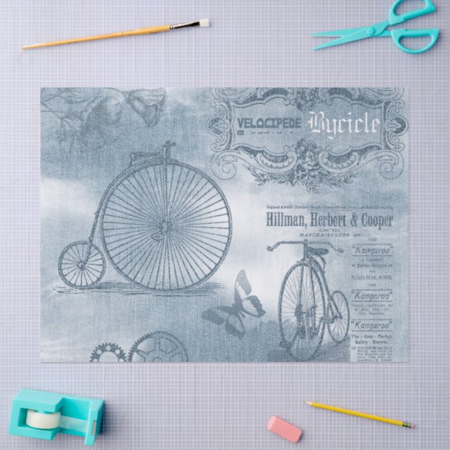 Papel De Seda Denim Steampunk (Arte )