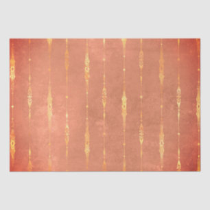 Papel De Seda Derramamento em laranja dourado listrado