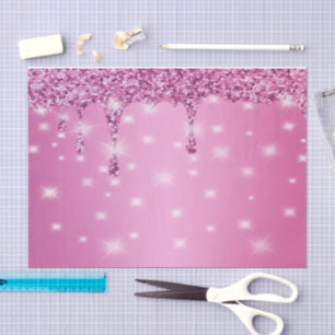 Papel De Seda Derrame de brilho rosa-quente elegante