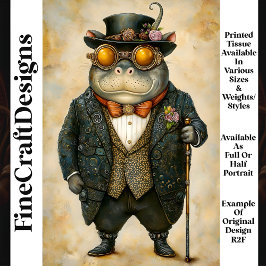 Papel De Seda Desacoplamento Antropomorfo Steampunk Hippo R2F