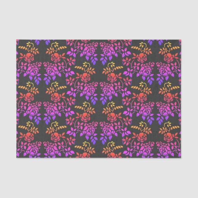 Papel De Seda Desacoplamento de Abstrato de Rosa de Flores Esten (Frente )