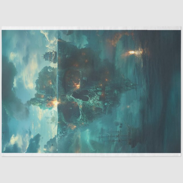 Papel De Seda Desacoplamento de Entrega Pirata de Caveira (Frente )