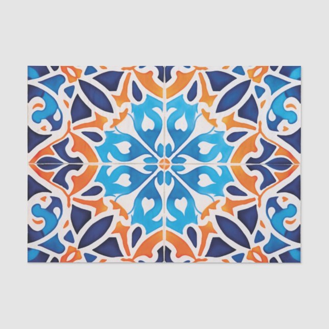 Papel De Seda desacoplamento de padrões de azulejo marroquino fo (Frente )