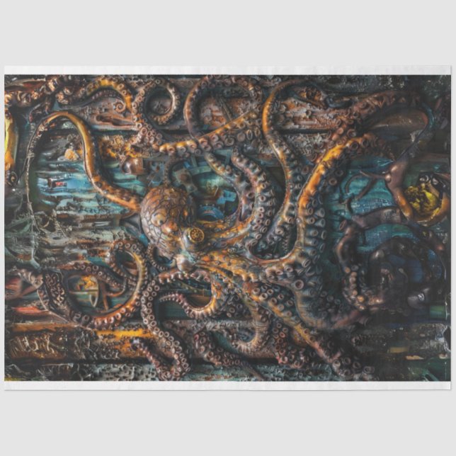 Papel De Seda Desacoplamento de polvo azul-patina (Frente )