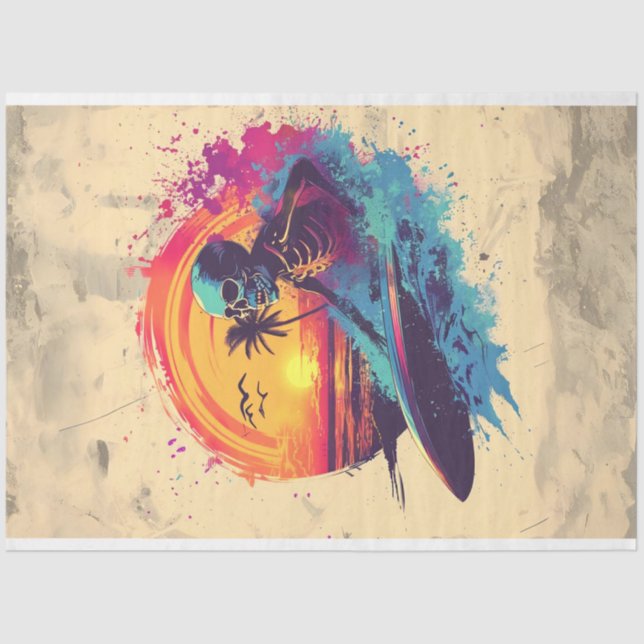 Papel De Seda Desacoplamento do Surf Rider dos Ossos do Crânio (Frente )