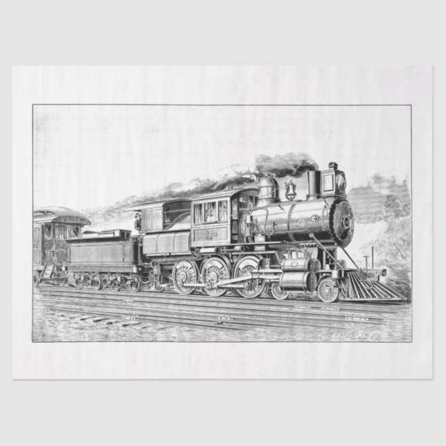 Papel De Seda Desacoplamento Ephemera da Locomotiva do Motor do  (Frente )