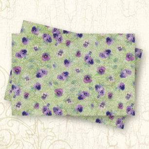Papel De Seda Desacoplamento Floral Primavera Roxo Pansível